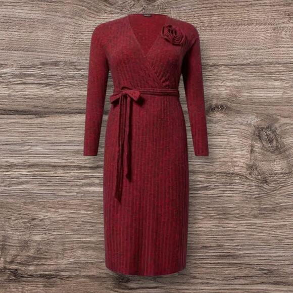 Torrid Midi Surplice Wrap Dress Women Size 1X -14/16 in Jester Red - Picture 1 of 9